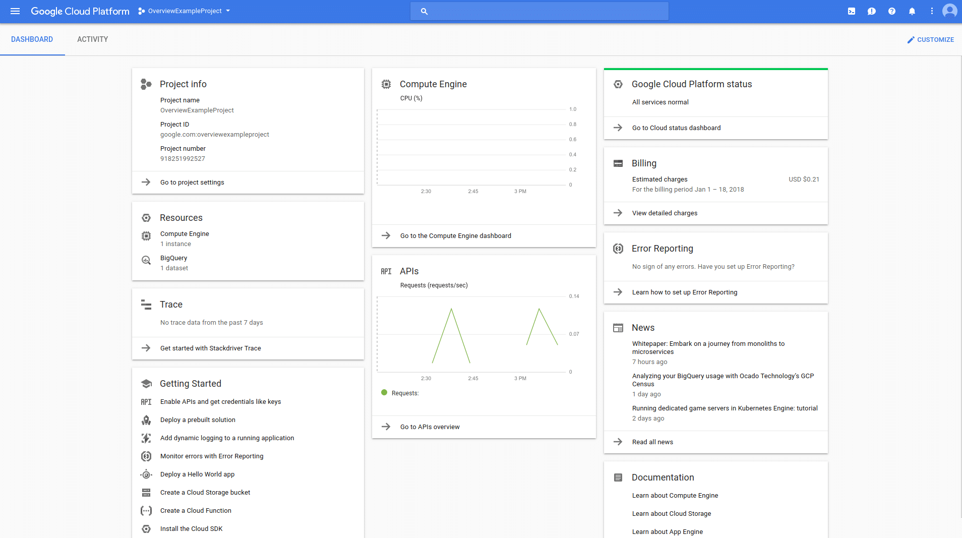 Google Cloud Platform (GCP) Screenshot